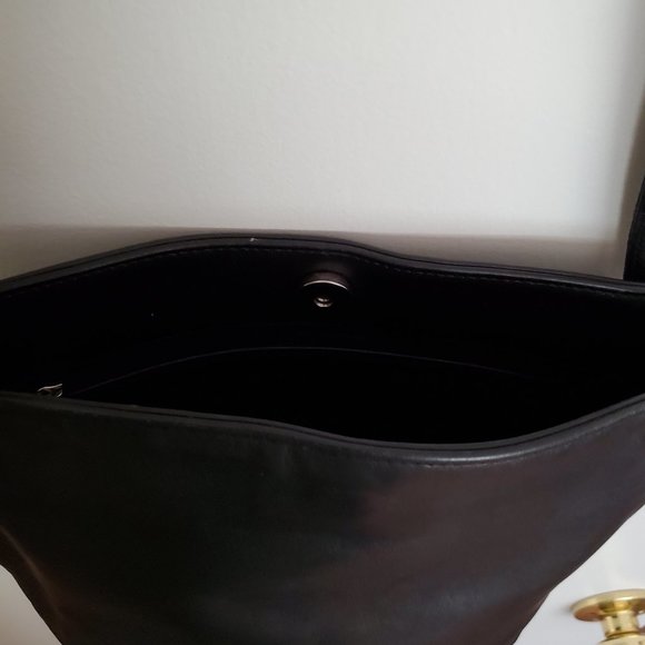 Vtg Black Coach Leather Bucket Shoulder Handbag Purse C8C-4241 - Picture 12 of 14